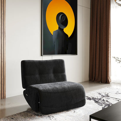 Basil - Modern Dark Grey Fabric Small Electric Recliner Chair