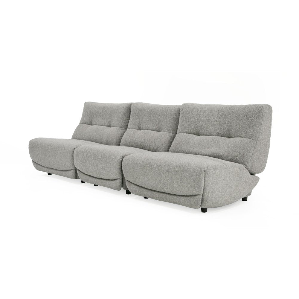 Divani Casa Basil - Modern Grey Fabric Small Electric Recliner Chair