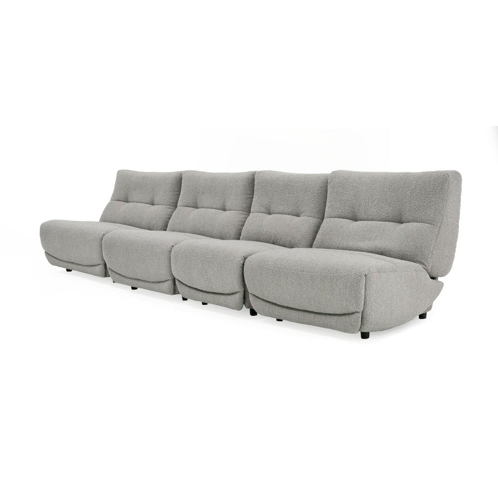 Divani Casa Basil - Modern Grey Fabric Small Electric Recliner Chair