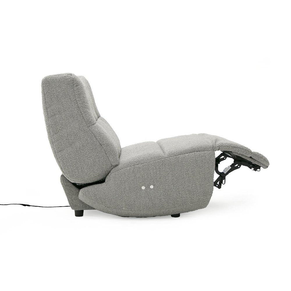 Divani Casa Basil - Modern Grey Fabric Small Electric Recliner Chair