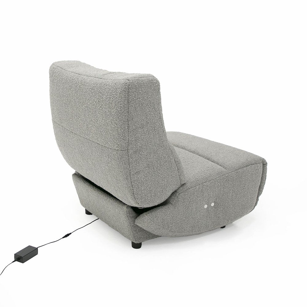 Divani Casa Basil - Modern Grey Fabric Small Electric Recliner Chair