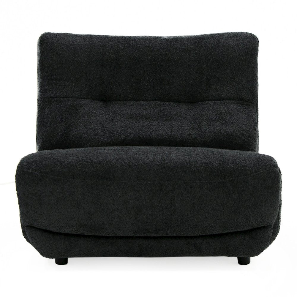 Basil - Modern Dark Grey Fabric Small Electric Recliner Chair