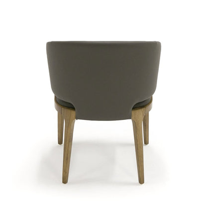 Modrest Baskin Brown and Walnut Arm Dining Chair