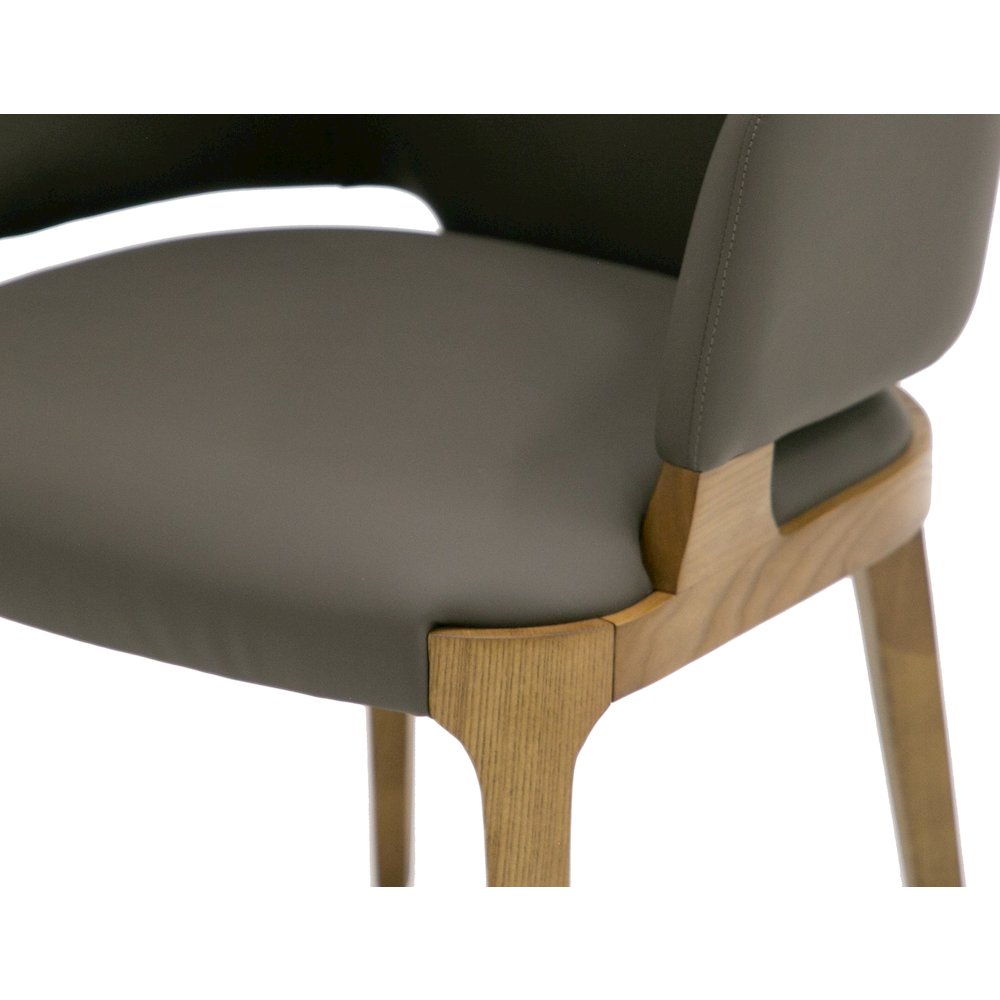 Modrest Baskin Brown and Walnut Arm Dining Chair