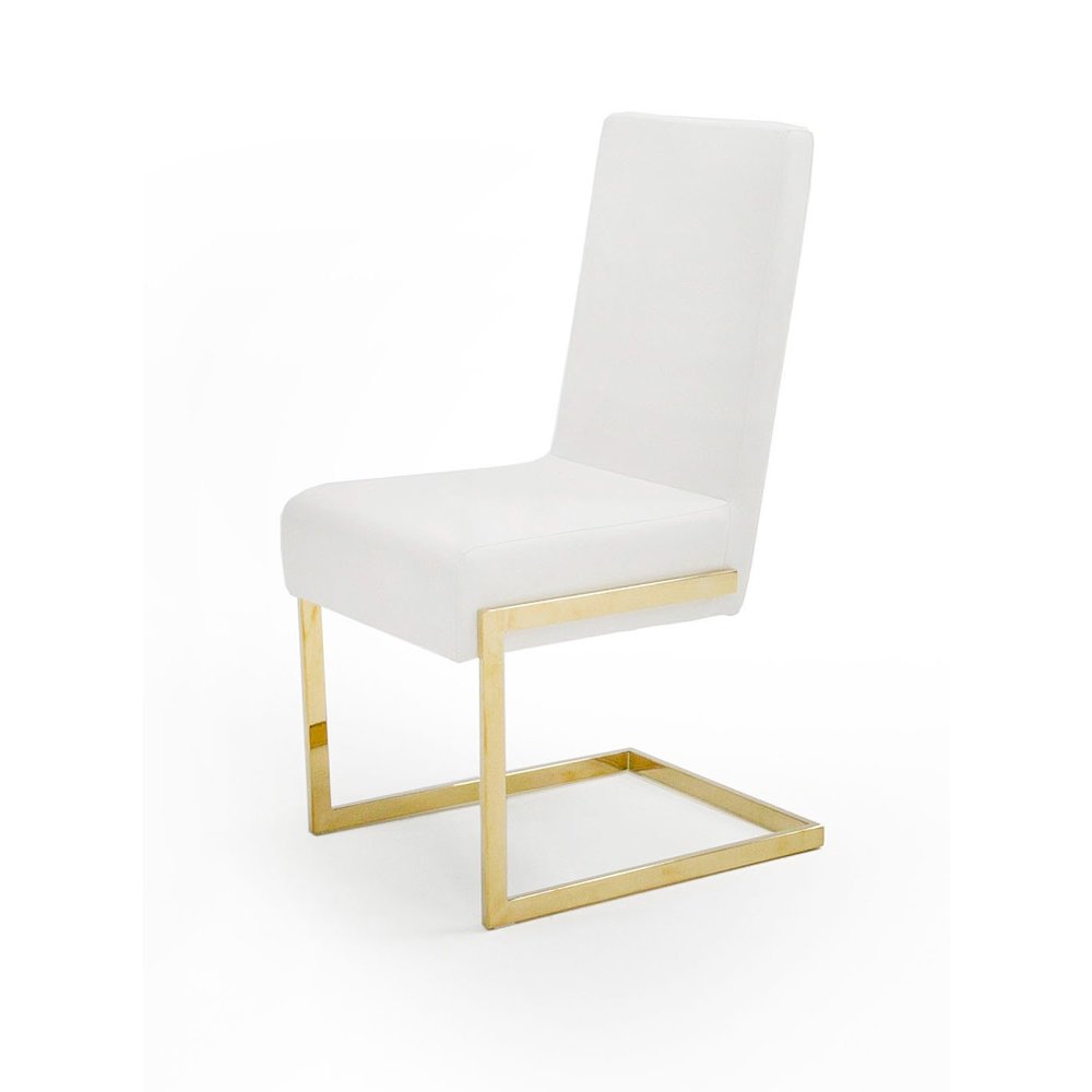 Modrest Batavia - Modern White & Gold Dining Chair (Set of 2)