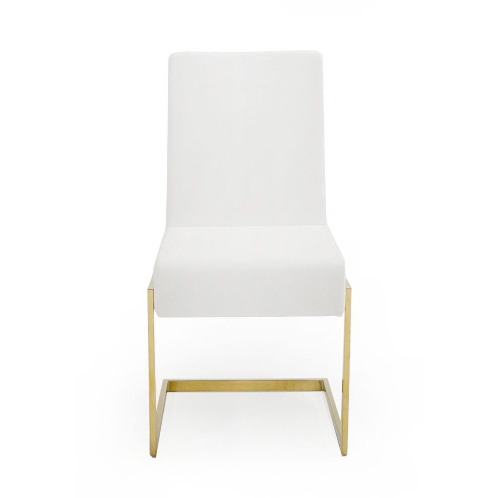 Modrest Batavia - Modern White & Gold Dining Chair (Set of 2)