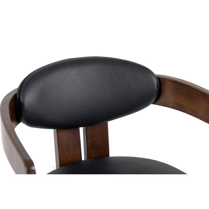 Modrest Belton - Modern Black Vegan Leather + Brown Oak Dining Chair