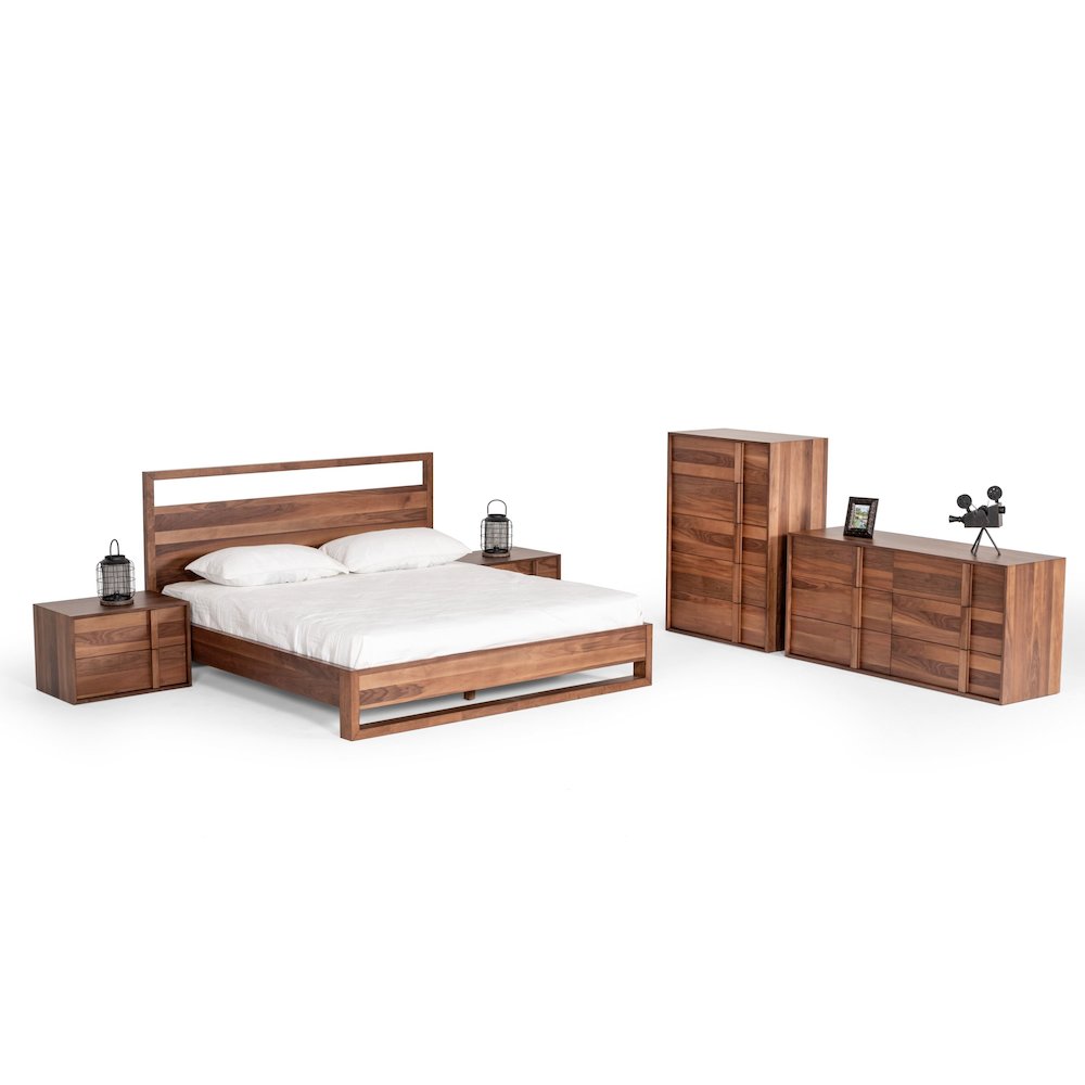 Nova Domus Berlin - Queen Modern Walnut Bed