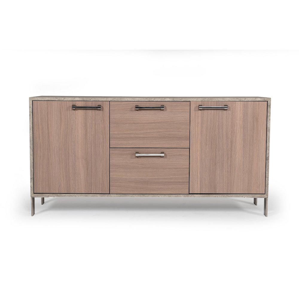 Nova Domus Boston Modern Brown Oak & Faux Concrete Office File Cabinet