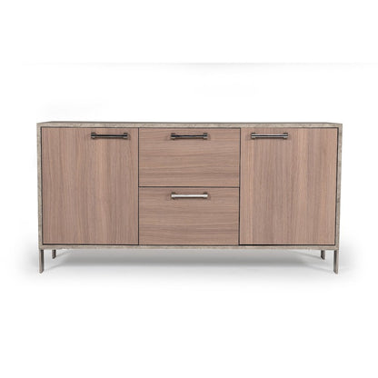 Nova Domus Boston Modern Brown Oak & Faux Concrete Office File Cabinet