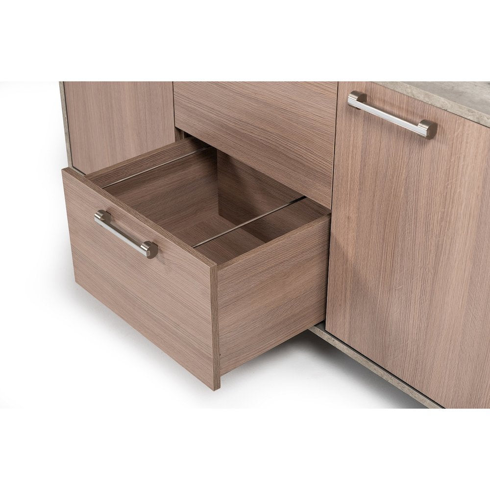 Nova Domus Boston Modern Brown Oak & Faux Concrete Office File Cabinet