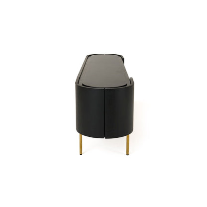 Modrest Bowie - Mid-Century Modern Black Oak + Brass TV Stand