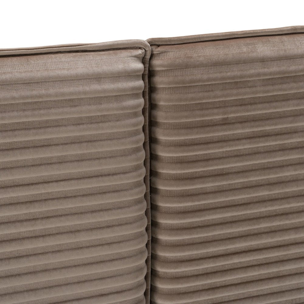 Eastern King Breslow - Modern Dark Taupe Velvet Bed
