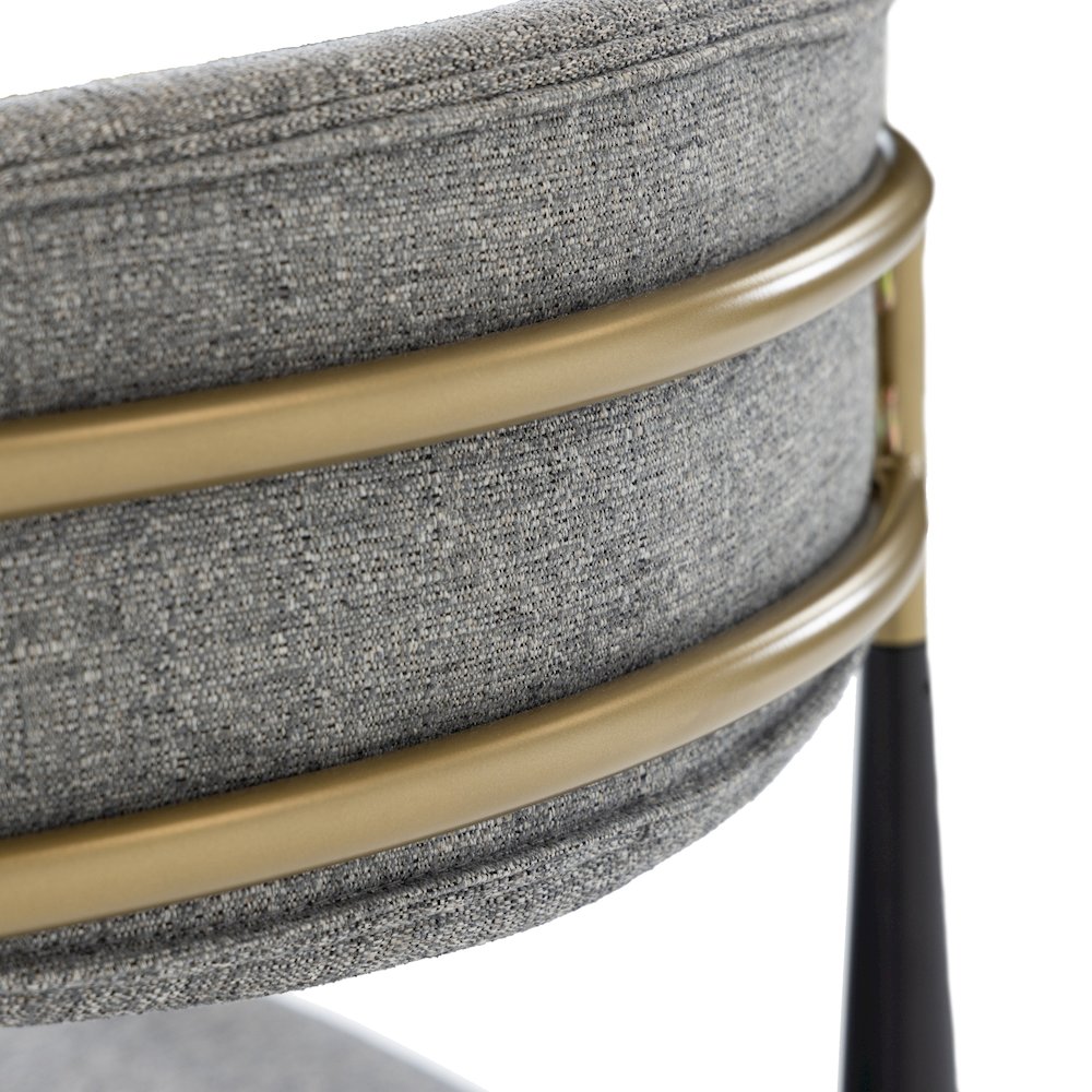 Mid-Century Modern Medium Grey + Gold Arm + Black Counter Chair