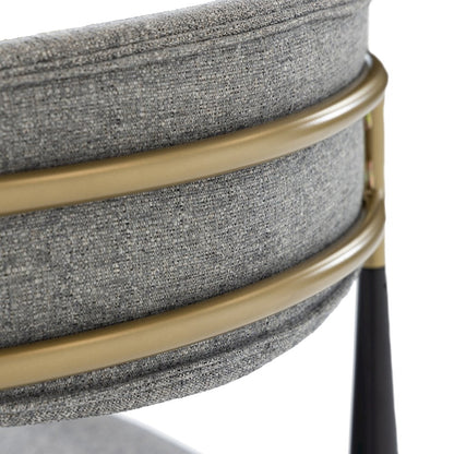 Mid-Century Modern Medium Grey + Gold Arm + Black Counter Chair