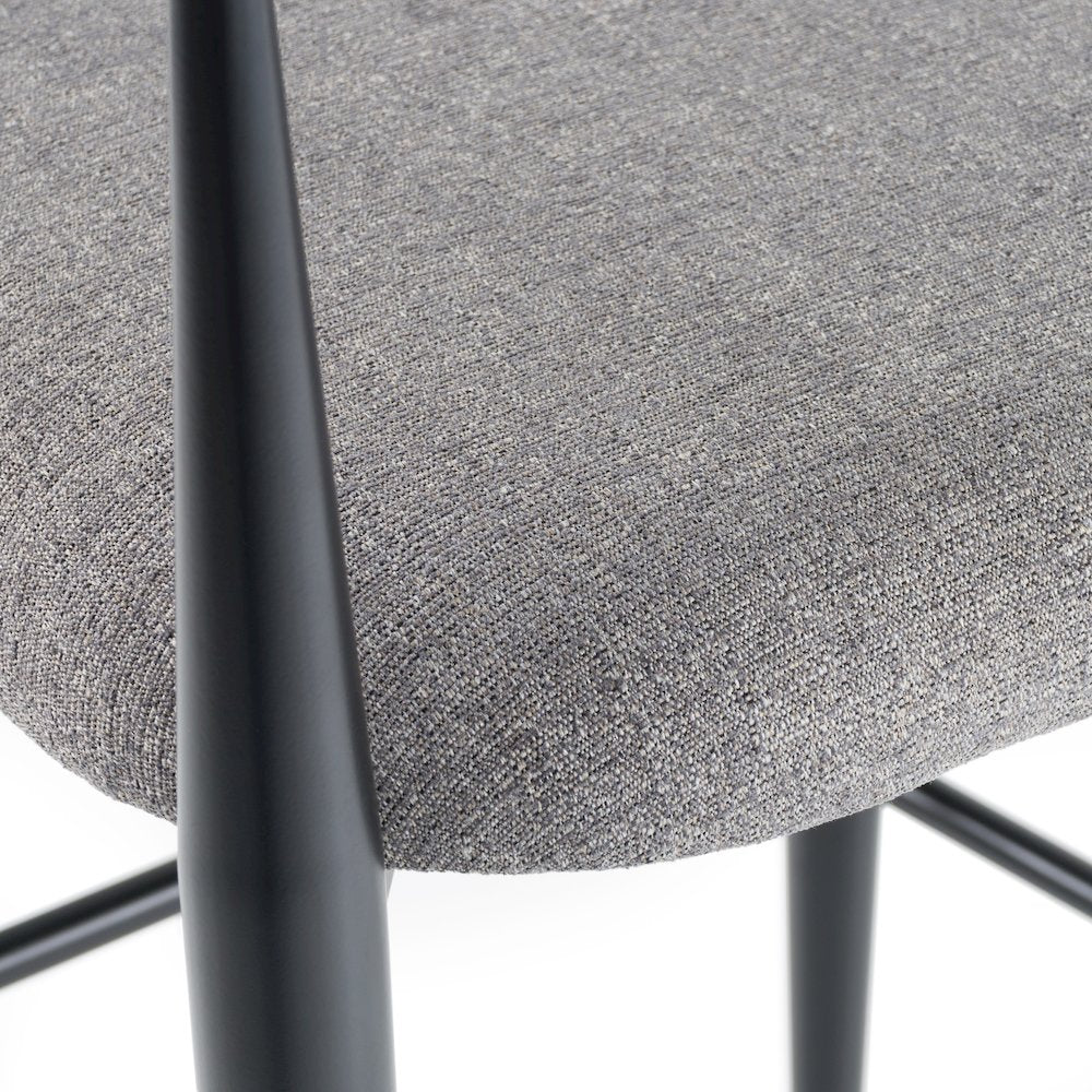 Modrest Buchtel - Mid-Century Modern Medium Grey + Gold Arm + Black Bar Chair