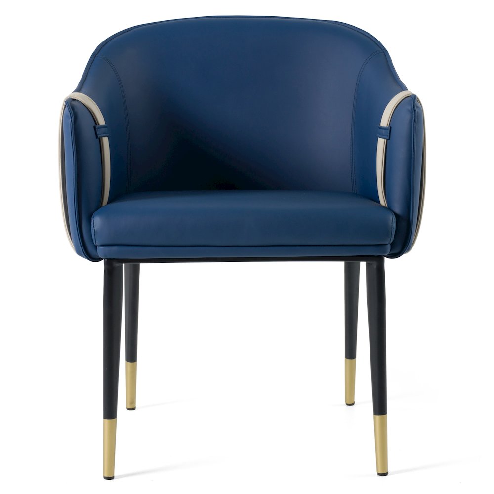 Calderon - Blue and Beige Vegan Leather Dining Chair