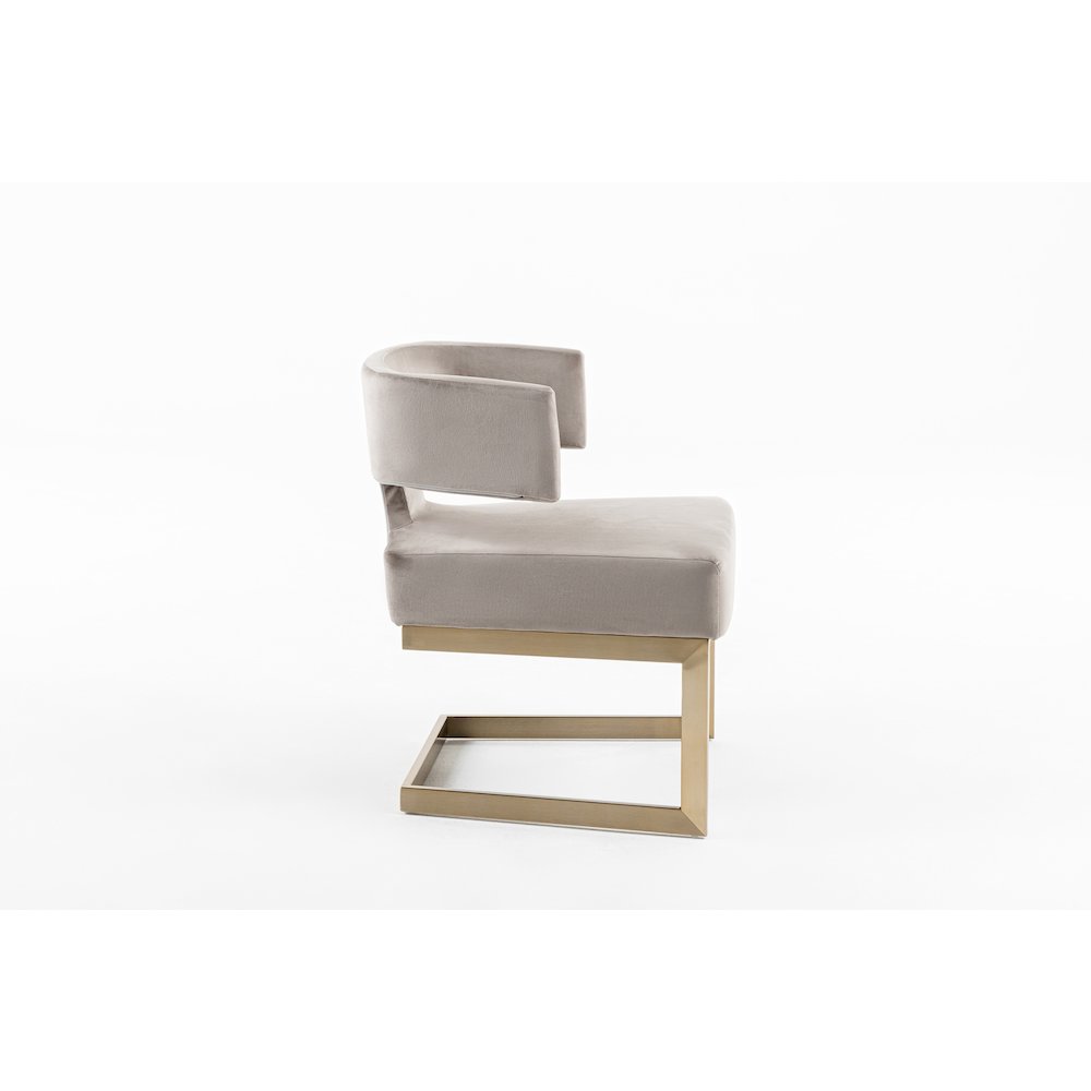 Modrest Calvo Modern Off-White Velvet & Brass Dining Chair