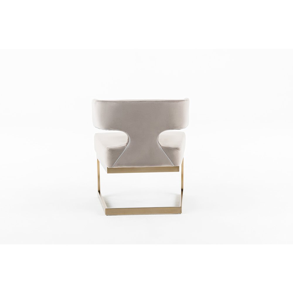 Modrest Calvo Modern Off-White Velvet & Brass Dining Chair