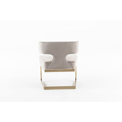 Modrest Calvo Modern Off-White Velvet & Brass Dining Chair