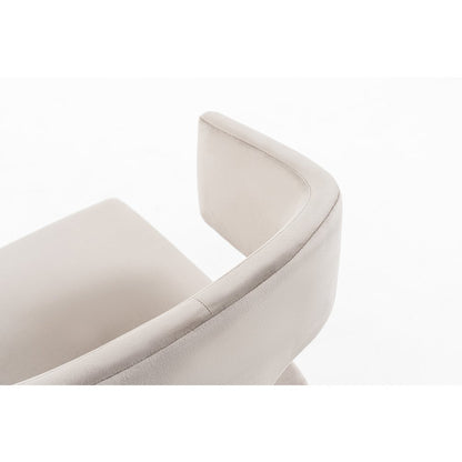 Modrest Calvo Modern Off-White Velvet & Brass Dining Chair