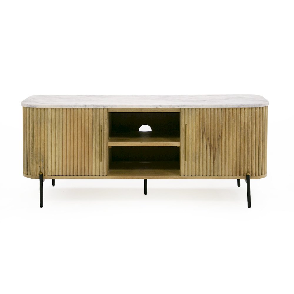 Modrest - Cambridge White Marble & Mango TV Stand
