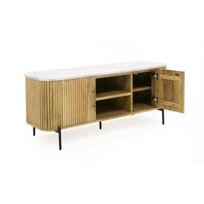 Modrest - Cambridge White Marble & Mango TV Stand