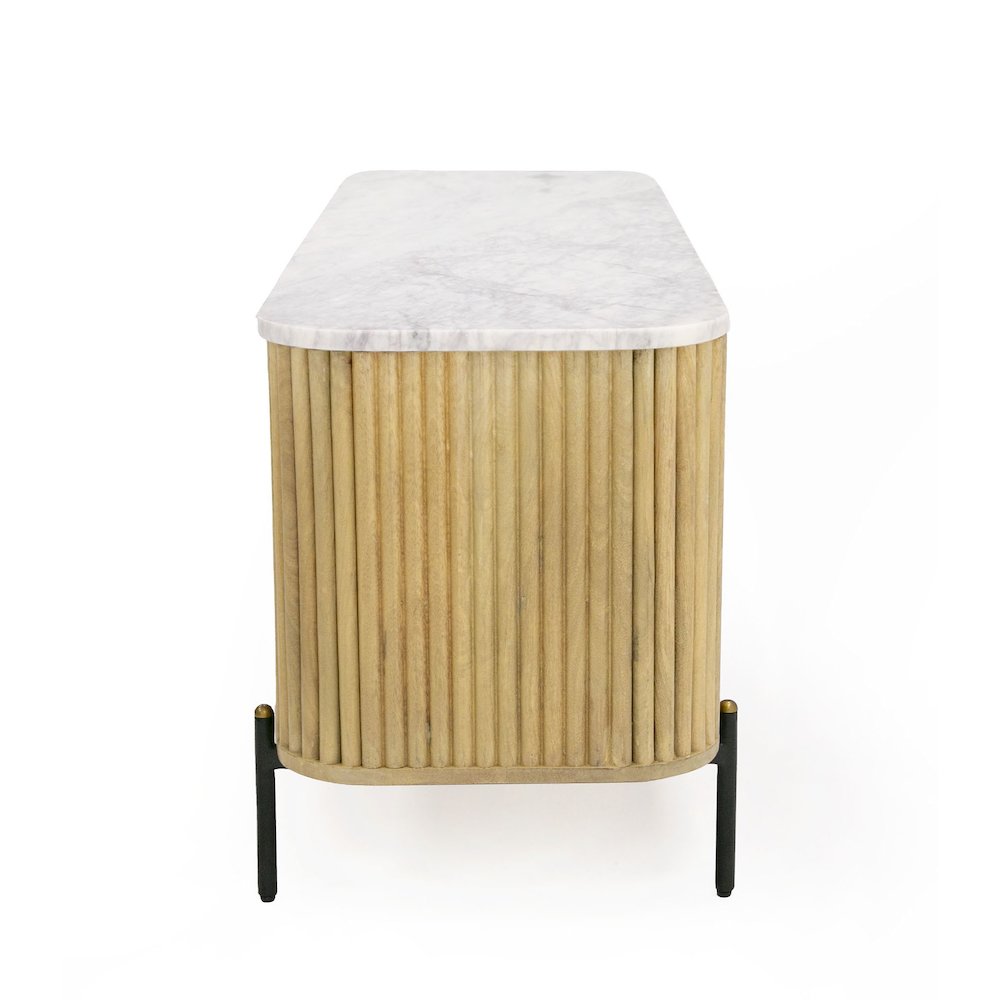 Modrest - Cambridge White Marble & Mango TV Stand