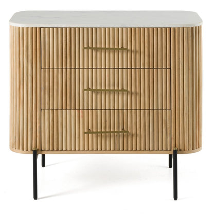 Cambridge White Marble and Mango 3 Drawer Dresser