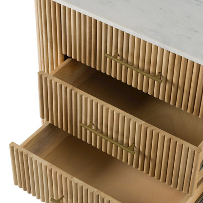 Cambridge White Marble and Mango 3 Drawer Dresser