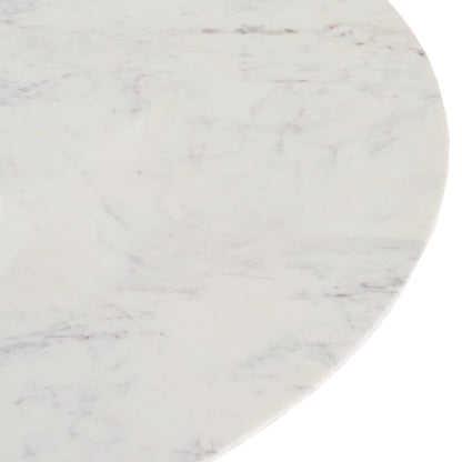 Cambridge White Marble and Mango Round Dining Table