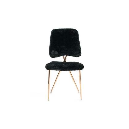 Candace - Modern Black Faux Fur Dining Chair (Set of 2)