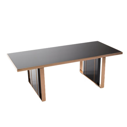 Nova Domus Cartier Modern Black & Rosegold Dining Table