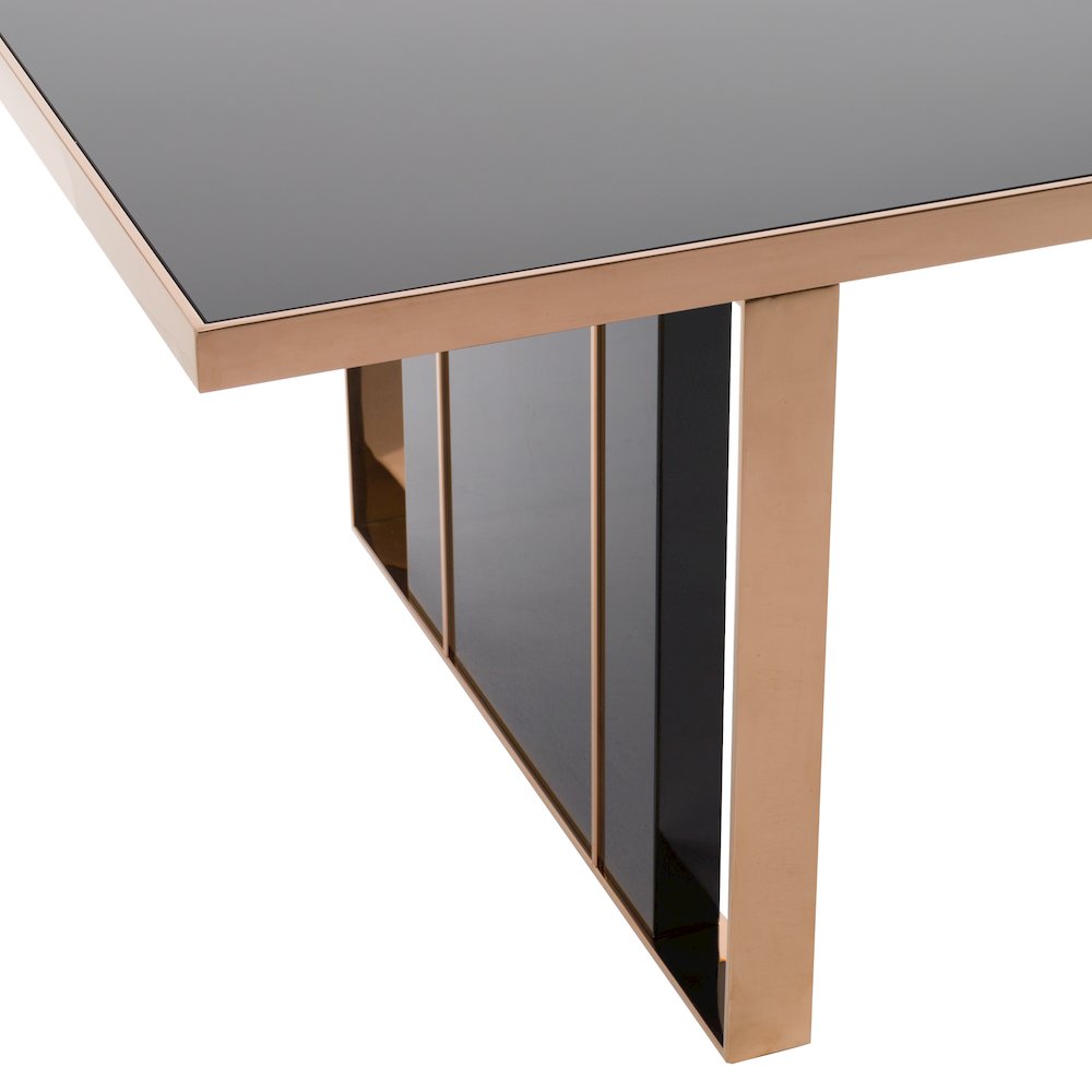 Nova Domus Cartier Modern Black & Rosegold Dining Table