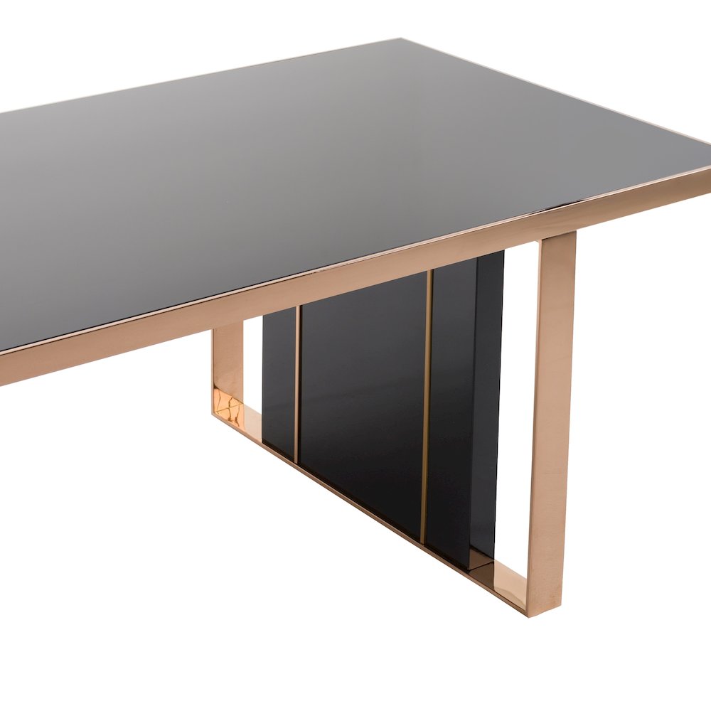Nova Domus Cartier Modern Black & Rosegold Dining Table