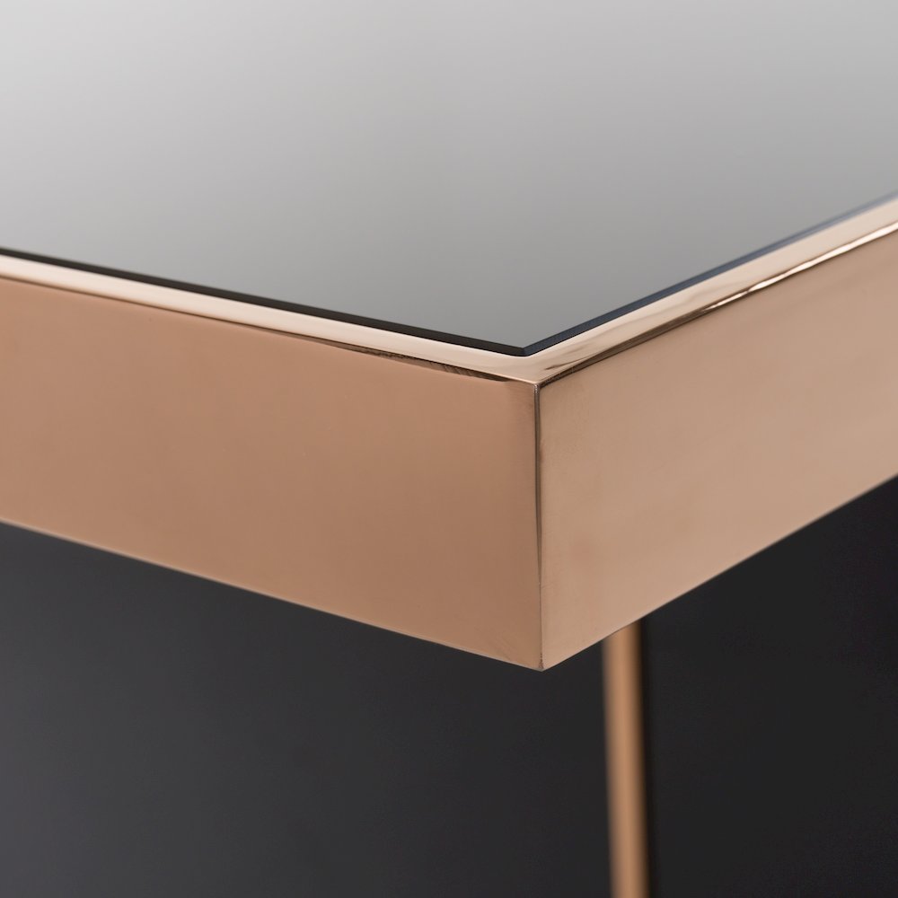 Nova Domus Cartier Modern Black & Rosegold Dining Table