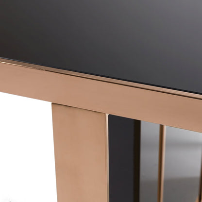 Nova Domus Cartier Modern Black & Rosegold Dining Table