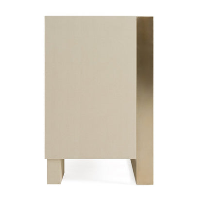 Nova Domus Cartier - Modern Beige Shagreen and Brushed Brass Dresser