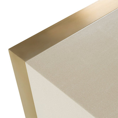 Nova Domus Cartier - Modern Beige Shagreen and Brushed Brass Dresser