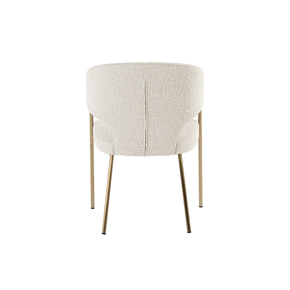 Modrest Claudine - Modern Light Grey Fabric & Antique Brass Dining Chair