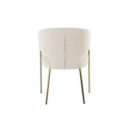 Modrest Claudine - Modern Light Grey Fabric & Antique Brass Dining Chair