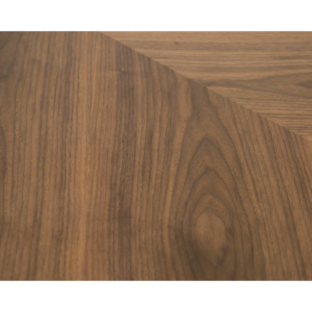 Modrest Cora- Modern Walnut and Black Tempered Glass Dining Table