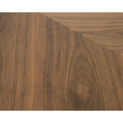 Modrest Cora- Modern Walnut and Black Tempered Glass Dining Table