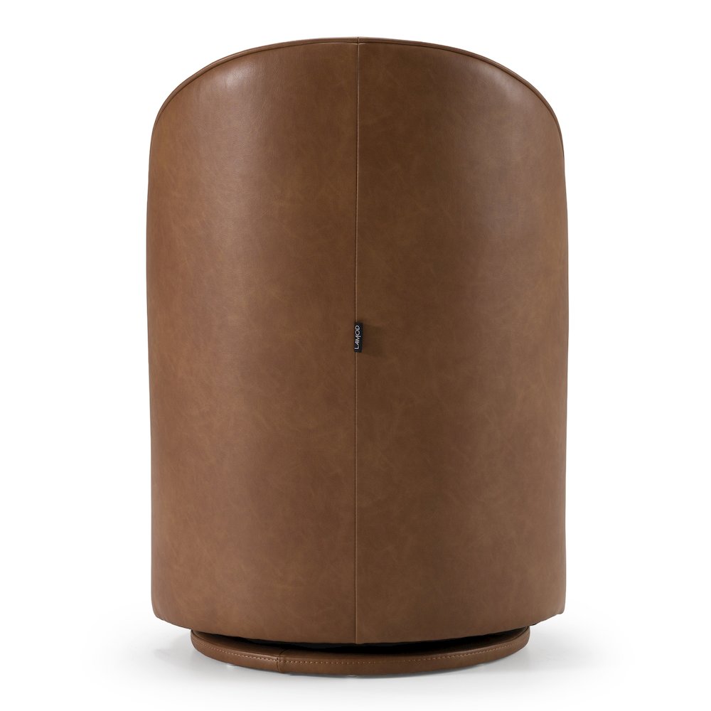 Correa - Modern Brown Vegan Leather Swivel Dining Chair