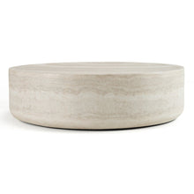 Cozad - Modern Faux Travertine Round Coffee Table