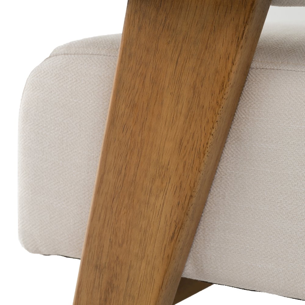 Modrest Cynthia - Modern White Fabric + Wood Loveseat