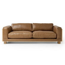 Danson - Modern Tan Leather Wicker Sofa