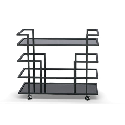 Modrest Deakin - Black Stainless Steel and Black Glass Wine Rack