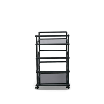 Modrest Deakin - Black Stainless Steel and Black Glass Wine Rack