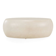 Denny - Modern Beige Fiberform Oval Coffee Table